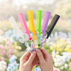 봄이오나봄 키트 5인용 빗꾸 동대문 빗 꾸미기 재료 비즈 볼꾸 펜꾸 거꾸 꼬리빗 만들기 DIY 부자재 단체 기관 행사 수업, 1개, 빗 꾸미기 5세트