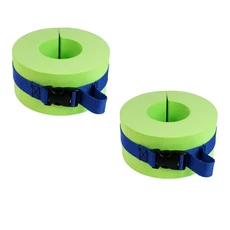 2개입 폼 수영 플로트 링 워터 에어로빅 운동용 발목 팔 피트니스 스포츠 커프, 01 Green 2pcs