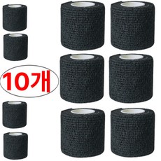 루나뷰링 자가점착 탄력밴드 5cm 스포츠 발목 손목 손가락 테이핑 블랙, 10개