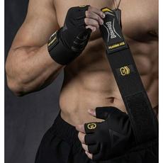 어반그립 헬스장갑 손목보호대 리스트랩 운동 웨이트 반장갑, 1개, 블랙