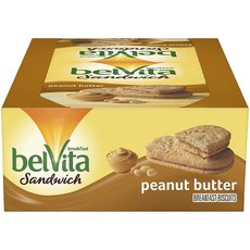 Belvita 브렉퍼스트 비스킷 샌드위치 피넛 버터, 8개, 50g