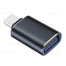 Lightning 轉 USB3.0 OTG 轉接器 iPhone 隨身碟讀卡機適用, 1個, 黑色(高功率高階款), 黑色