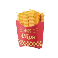 HONG JIN 宏晉 薯條磁鐵封口夾 零食袋夾子 防潮保鮮密封夾 可愛造型 磁吸設計 多功能收納, 1個, 黃色