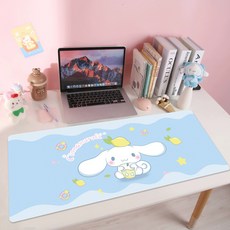 SFYJ 산리오 캐릭터 마우스패드 시나모롤 오버사이즈 내장 레더패드 큐티 쿠로미 테이블패드 사무용품 포차코 학생 컴퓨터패드, 1개, 블루시나모롤A