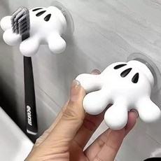 卡通手掌造型免打孔壁掛牙刷架 多功能數據線整理掛鉤, 1個, 手掌牙刷架, 如圖