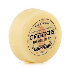 Anbbas 면도 비누 염소 우유 100g 수염 이발사 전통 습식 면도용(1개 99.2g(3.5온스), 염소 우유, 99.2g(3.5온스)