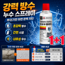 1+1 독일산 강력 방수 누수 보수 스프레이 초강력 방수 스프레이 방수 및 누수 보수 스프레이 배관 누수/벽면 누수/천장 누수, 300ml, 블랙*10