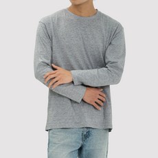남성 여성 순면100% 무지 라운드 긴팔 무지티 기본티 티셔츠 흰티 면티 긴팔티