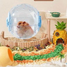 햄스터 운동 공 저빌 볼 휠 다기능 다수의 통풍구 인터랙티브 투명, 1개, 1. Blue