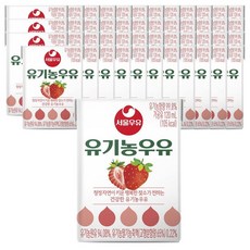 서울우유 유기농우유 딸기 120mlx48팩, 120ml, 48개