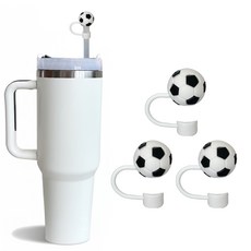 실리콘 텀블러 빨대 마개 10mm 세트, 1세트, 축구공세트