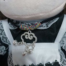 可愛暴擊 10.15.20cm棉娃項鏈長命富貴鈴鐺祥雲手工會響編織調節如意鎖吊墜