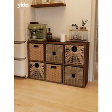 1인용 키큰장 자취방 원룸 미니멀 슬라이드 옷장, 32. 라탄바스켓 카키