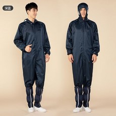 噴漆防護服全身工作服男防塵無塵衣套裝, 1個, 連體藏青 男士專用噴漆服不含鞋,S 建議體重90-100斤