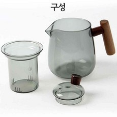 내열유리 티포트 티팟, 투명, 1개, 500ml
