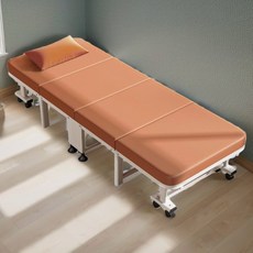 공간절약 4단 접이식 사무실 바퀴 달린 이동식 폴딩베드 D31, 오렌지