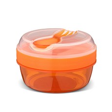 Carl Oscar 點心盒，含叉匙， Tritan™ 材質，160g, 詳見包裝, 橘色