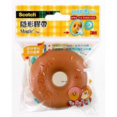 3M Scotch 810DD 雙色甜甜圈 隱形膠帶( 19mm x 7.6M ) 辦公室文具必備 黏性佳、可書寫 文件整理更方便, 1個