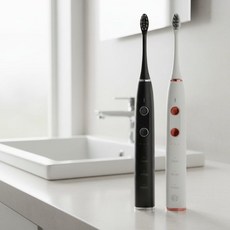 휴대용 무선 음파 전동칫솔 치주염증케어 어린이 성인용, 블랙