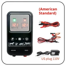 10KM 전기 울타리 에너자이저 1.5줄 LCD 디스플레이 12V 고전압 컨트롤러 농장 가축 소 말용, 01 US Plug