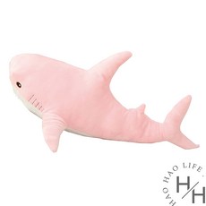 帶我179 鯊魚仿真抱枕 80cm 鯊魚娃娃 抱枕 聖誕節禮物 交換禮物, 粉色