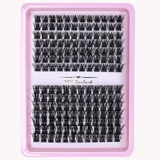 래쉬 클러스터 168pcs 속눈썹 10-16mm 확장 자연 모양 D 컬 푹신한 DIY, 01 Model1