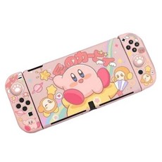 닌텐도 스위치2 커비 케이스 포코피아 소프트 실리콘 강화필름 조이스틱캡, 닌텐도 스위치2 커비 D (올핑크)