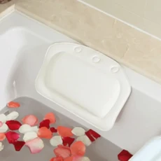 PVC 욕조 베개 지지대 쿠션 목욕 부드러운 21x31cm 흡착판 SPA, White