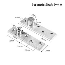 문짝 스테인리스 스틸 피벗 힌지 360 듀티 75MM 회전 위치 도 헤비 샤프트 상하좌우, Eccentric Shaft 99mm
