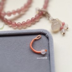 手工編織萬能扣繩手串，滴溜連接扣手鏈扣環，多功能攀岩登山配件, 5mm瑪瑙珠/肉粉色線