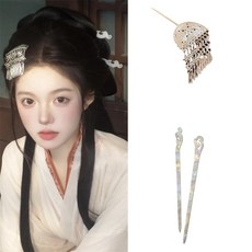 [시선 강탈] 화려한 은비녀 전통 헤어장식 헤어핀, 3종 은비녀 1개 비녀 2개