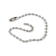 실버 메탈 구슬줄 군번줄 큐방고리 볼체인 연결줄, 10개, 15cm