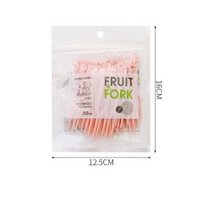 50 개/대 만화 미니 과일 포크 일회용 케이크 디저트 음식 포크 점심 도시락 추천 Tenedores De Fruta Para Niños, 자루 핑크