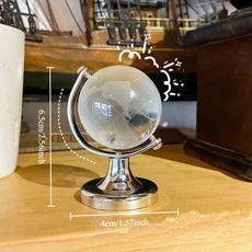 별자리 지구본 미니 크리스탈 글로브 크리 에이 티브 장식 홈 책상 지구 모델 360 회전 가능 ° 생일 선물, 01) silver