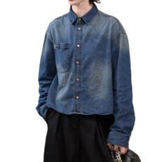 WAWAMOM 여성 청남방 셔츠 자켓 여자 크롭 데님남방 아우터 GJW052