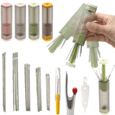 프라홈 자석 원터치 바늘통 손바늘 실뜯개 실꿰기 23종, 1개, 옐로우