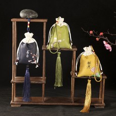 新年香包香囊球吊墜，古風䮠蚊薰衣草中藥香袋，車載隨身端午艾草掛件，清新空氣，節慶裝飾, 綠色[心清],空袋+艾葉