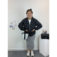 [ 델리 도트 누빔 자켓 ] 빅사이즈 루즈핏 임산부 오버사이즈