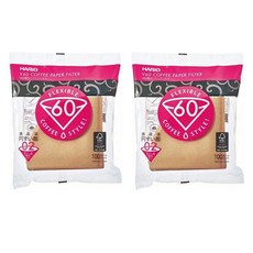 하리오 V60 커피필터 여과지 1-4잔용 브라운, 2개, 100개