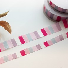 소담 모던 색동무늬 전통 금박 명절리본 설 실리콘 선물 포장 추석 전통, 15mm(900cm), 1개, 파스텔 핑크