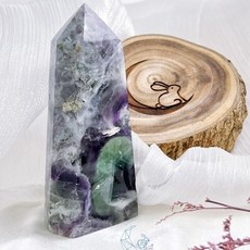 мσσи_нασ 黃70 螢石柱鉛筆芯，天然螢石，藍墨茶紫綠多色可選，獨特山感設計，帶彩虹光, 1個