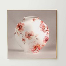 [인메이블] 돈들어오는 다복 꽃 달항아리 7종 그림 액자 화려 금전 황금 수려 벚꽃 이사 개업선물 거실 인테리어 현관 복도 벽 대형, 03.YFM-붉은 동백