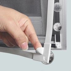 자석식 창문 모기장 튤 투명 스크린 커튼 곤충 방지 파리망 잠금, 2. Black net White edge