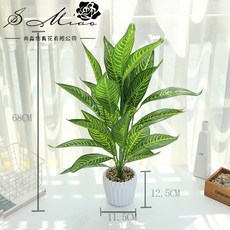 嘉義直發 仿真花盆栽 仿真綠植 辦公室盆栽 創意擺件室內裝飾仿真花攝影道具人造綠植絲印葉盆景, JH4243, 1個