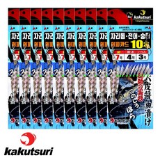 카쿠쯔리 자리돔 전어 숭어카드바늘 10개입 어피사용 야광구슬, 1세트