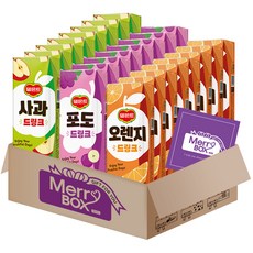 델몬트드링크 팩음료 혼합구성 (오렌지x10+사과x10+포도x10)+메세지카드, 1박스, 190ml