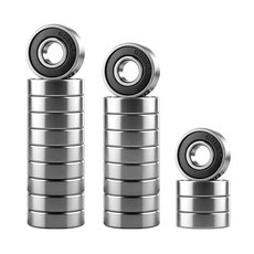 50개입 608 2RS 볼베어링 8x22x7mm 이중고무밀폐 미니 딥그루브 베어링 3D프린터 스케이트보드 킥보드 모터용, 50개, black