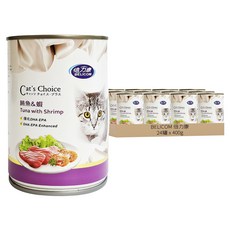BELICOM 倍力康 1歲以上貓咪用 罐頭 鮪魚 + 蝦 400g 貓咪濕糧, 24罐