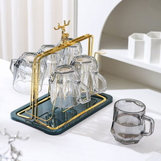 컵 건조랙 걸이, 실버+그레이, 실버+그레이, 1개