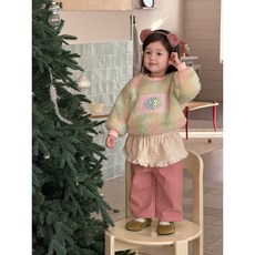 圖蘭卡 兒童毛衣 2026冬季新款 韓版 女童格子毛衣